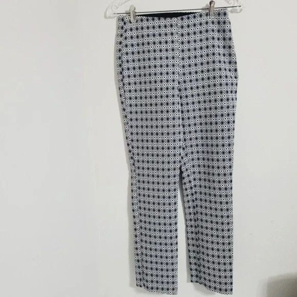 Zara Basic XS pants juniors women elastic waist geometric stretch skinny zip